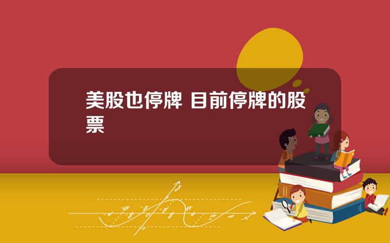 美股也停牌 目前停牌的股票